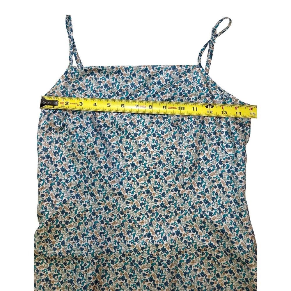 Ann Taylor Floral Spaghetti Strap Shift Dress Blue Tan Ditsy Print Size 6P - Picture 5 of 9